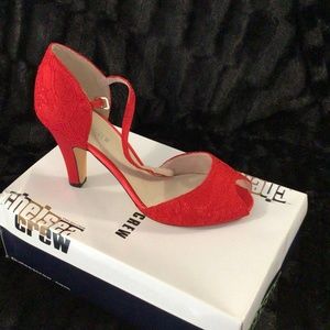 Red Lace Ankle Strap